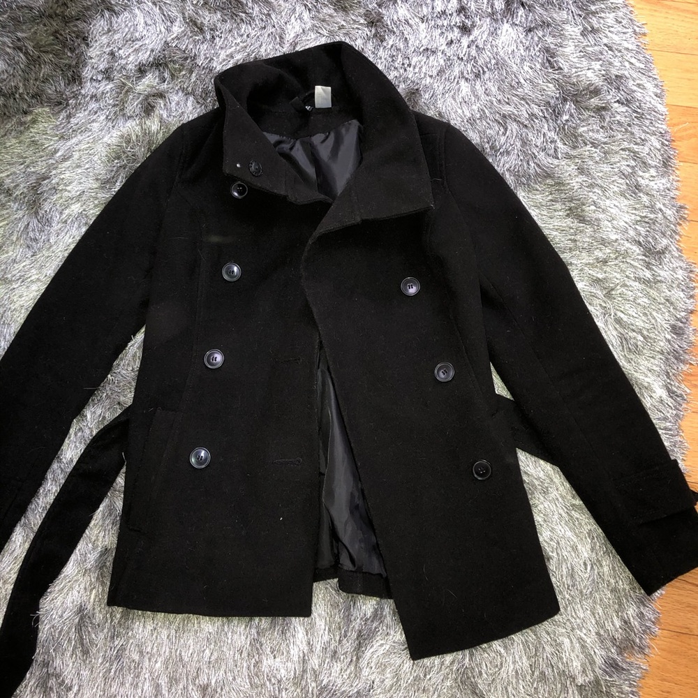Divided felt jacket pea coat